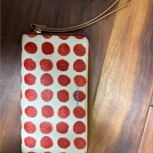 Coach Polka Dot Zip Wallet Wristlet